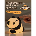 Нічник дитячий силіконовий сенсорний Панда Кунг-фу VALESO A038 для спальні акумуляторний біло-чорний