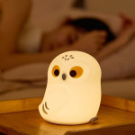 Нічник силіконовий сенсорний іграшка Сова VALESO A052 дитячий для спальні білий