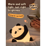 Нічник дитячий силіконовий сенсорний Панда Кунг-фу VALESO A038 для спальні акумуляторний біло-чорний