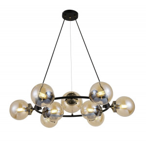 Люстра підвісна 74405/9 Antique Brass + Matte black на 9 плафонів