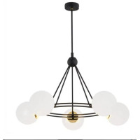 Підвісна люстра 9715-5 5x40W Чорний+Мідь