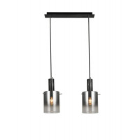 Підвісний світильник G 07459/2L матовий чорний сріблястий хром
