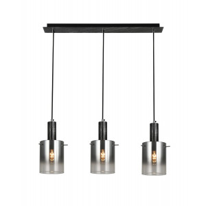 Підвісний світильник G 07459/3L матовий чорний сріблястий хром