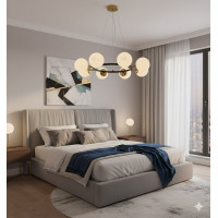 Люстра підвісна молекула 74542/8 CP+Matte Black на 8 плафонів