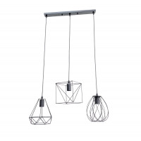 Підвісний світильник на три плафони VALESO TY307-3 Лофт чорний E27