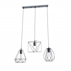 Підвісний світильник на три плафони VALESO TY307-3 Лофт чорний E27