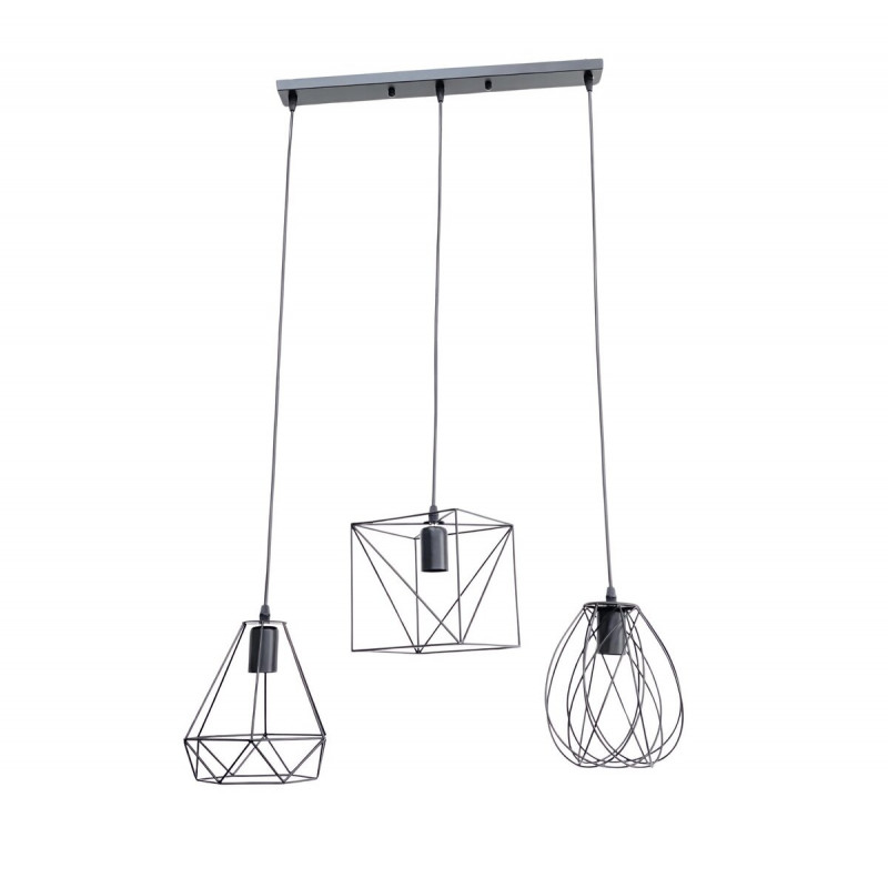 Підвісний світильник на три плафони VALESO TY307-3 Лофт чорний E27