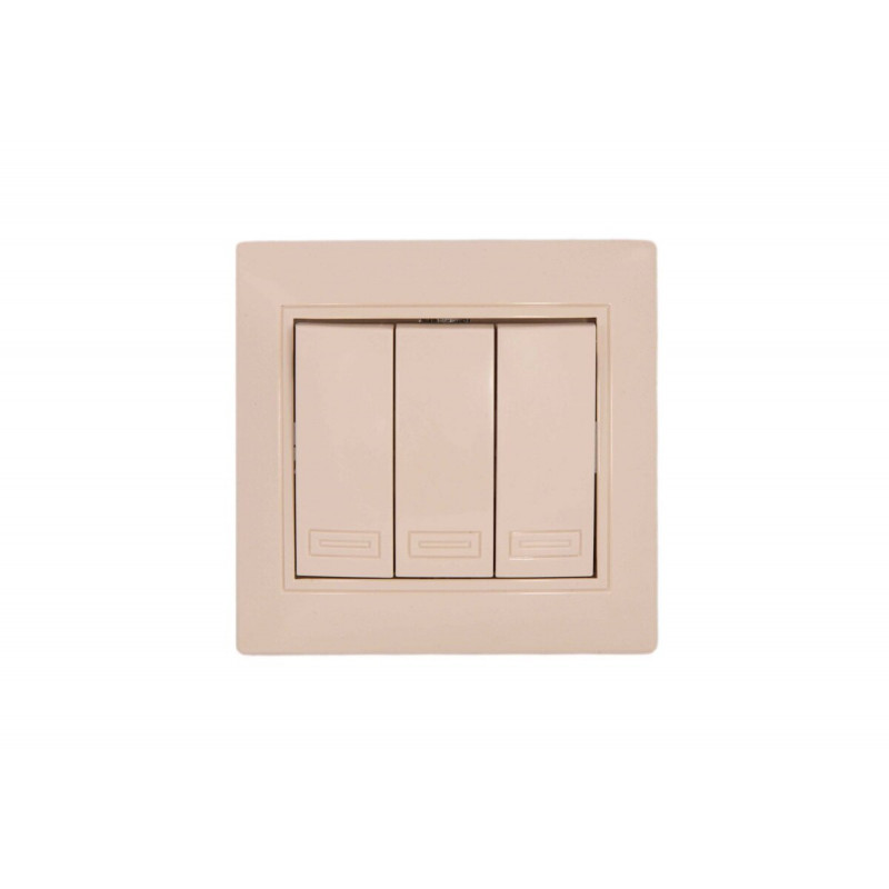 Вимикач 3-клавішний крем Valeso BK-2005