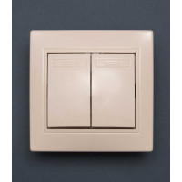 Вимикач 2-клавішний крем Valeso BK-2004