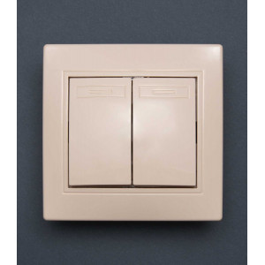 Вимикач 2-клавішний крем Valeso BK-2004