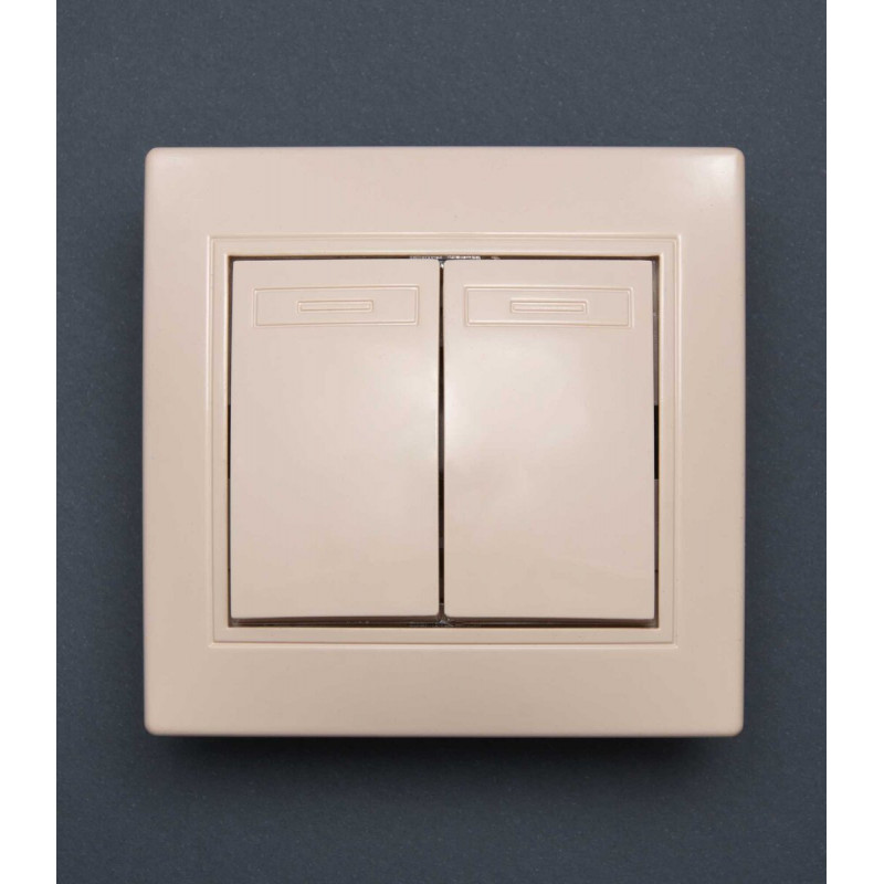 Вимикач 2-клавішний крем Valeso BK-2004