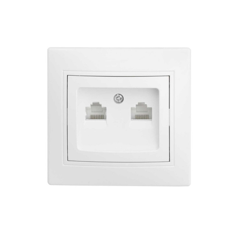 Розетка BW-2008 2-на комп'ютерна біла