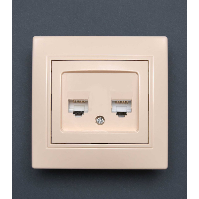 Розетка Valeso BK-2008 2-на комп'ютерна крем