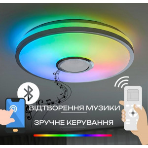 LED Smart Music Ceiling Light VALESO LY366-500 WH with Bluetooth Speaker 60W RGB White