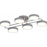 Люстра стельова світлодіодна для спальні та вітальні VALESO XI3322-6 сучасна дерево сіра 108W XI3322-6