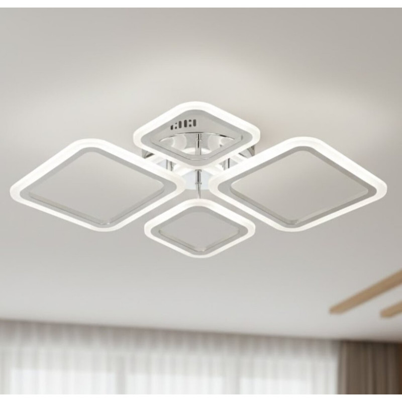 Люстра стельова світлодіодна VALESO Сталь/Акрил Білий 100W 2055/2+2