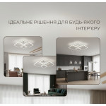 Люстра стельова світлодіодна VALESO Сталь/Акрил Білий 100W 2055/2+2