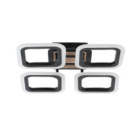 Люстра стельова світлодіодна VALESO 3307/4 димерна чорний + дерево 4480Lm