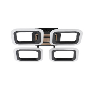 Люстра стельова світлодіодна VALESO 3307/4 димерна чорний + дерево 4480Lm