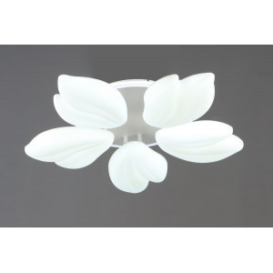 Люстра стельова світлодіодна VALESO 5 плафонів LED 76W Білий Сталь Акрил 3000K+6500K YH1413/5