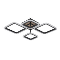 Люстра стельова світлодіодна VALESO 3307/2+2 чорний + дерево 72W димерна