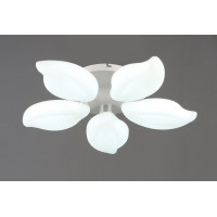 Люстра стельова світлодіодна VALESO 5 плафонів LED 60W Білий Сталь Акрил 3000K+6500K YH1408/5