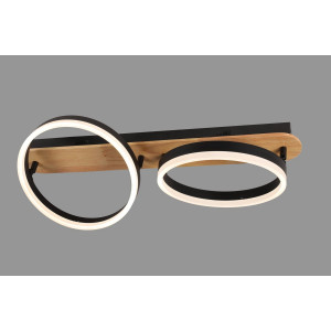 Люстра Стельова VALESO LED 77080-2L Чорна/Дерево