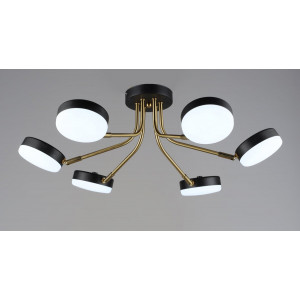 Люстра стельова світлодіодна VALESO N6665/6, LED, 15000LM, Чорний+Мідний