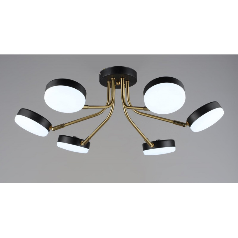 Люстра стельова світлодіодна VALESO N6665/6, LED, 15000LM, Чорний+Мідний