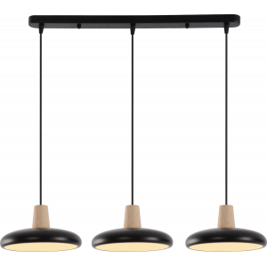 Підвісна люстра XI3342-3 чорний + дерево