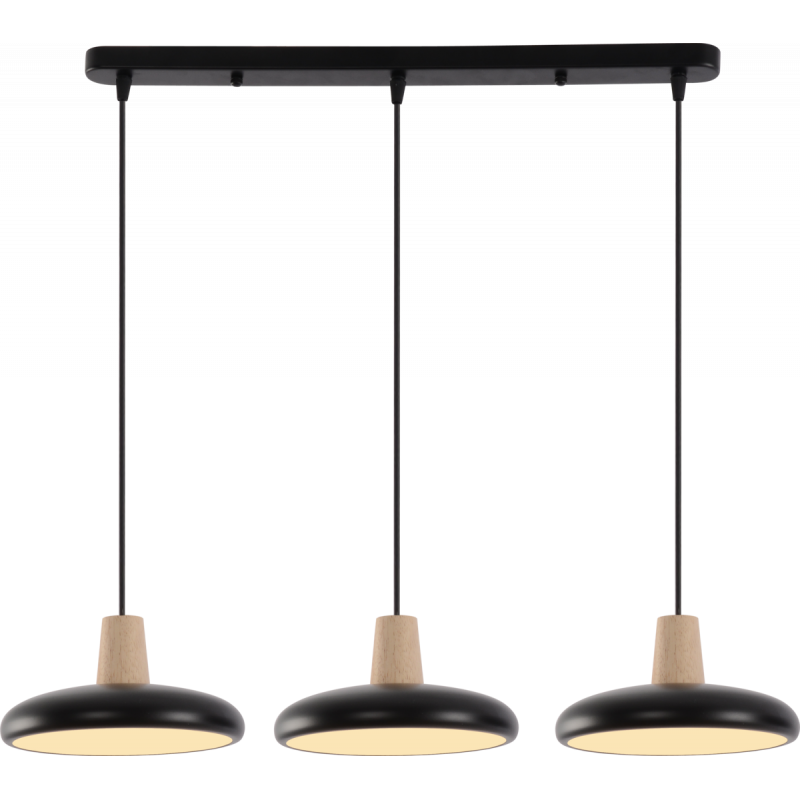 Підвісна люстра XI3342-3 чорний + дерево