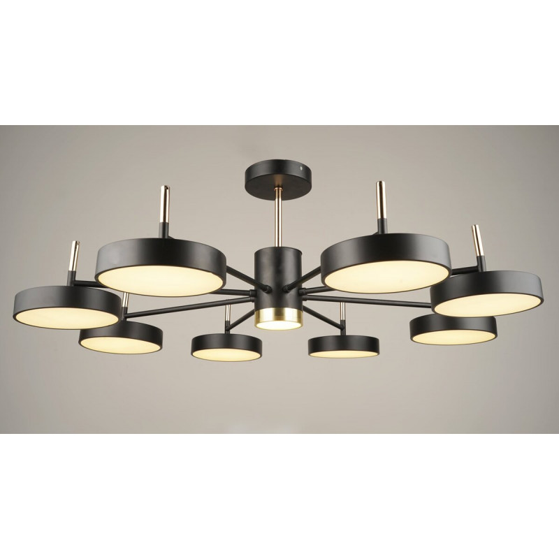 Люстра стельова світлодіодна Sirius B N4192/8 BK+FGD