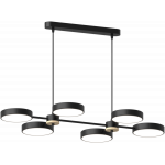 Люстра підвісна світлодіодна Sirius B X13284/6 BK+WOOD чорна