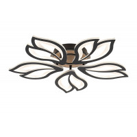 Люстра стельова світлодіодна VALESO 3309/5 димерна чорний + дерево 8000Lm