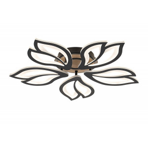 Люстра стельова світлодіодна VALESO 3309/5 димерна чорний + дерево 8000Lm