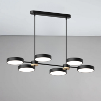 Люстра підвісна світлодіодна Sirius B X13284/6 BK+WOOD чорна