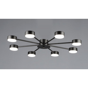Люстра стельова на 8 плафонів VALESO N6710/8, патрон GX53, Чорний