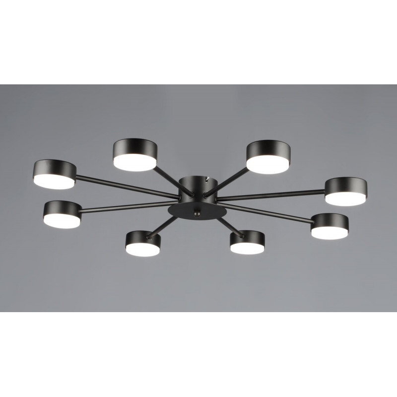 Люстра стельова на 8 плафонів VALESO N6710/8, патрон GX53, Чорний