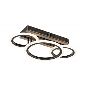 Люстра стельова світлодіодна VALESO 3300A/2+1 димерна чорний + золото + дерево