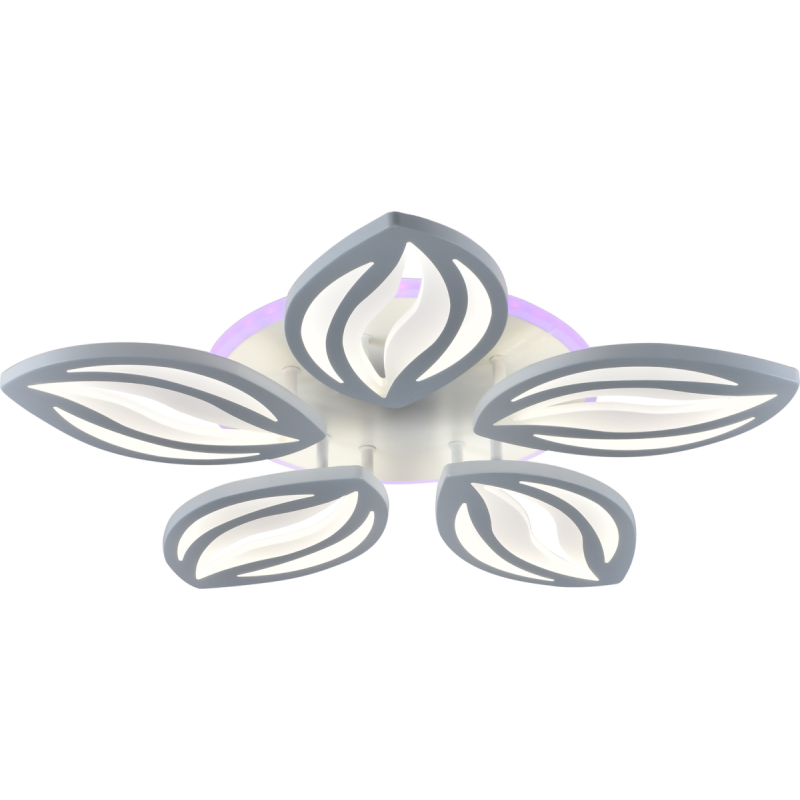 Люстра стельова світлодіодна VALESO 5 плафонів LED 64W RGB Білий Метал Акрил LI8515/5