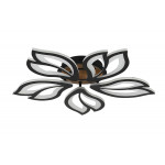 Люстра стельова світлодіодна VALESO 3309/5 димерна чорний + дерево 8000Lm