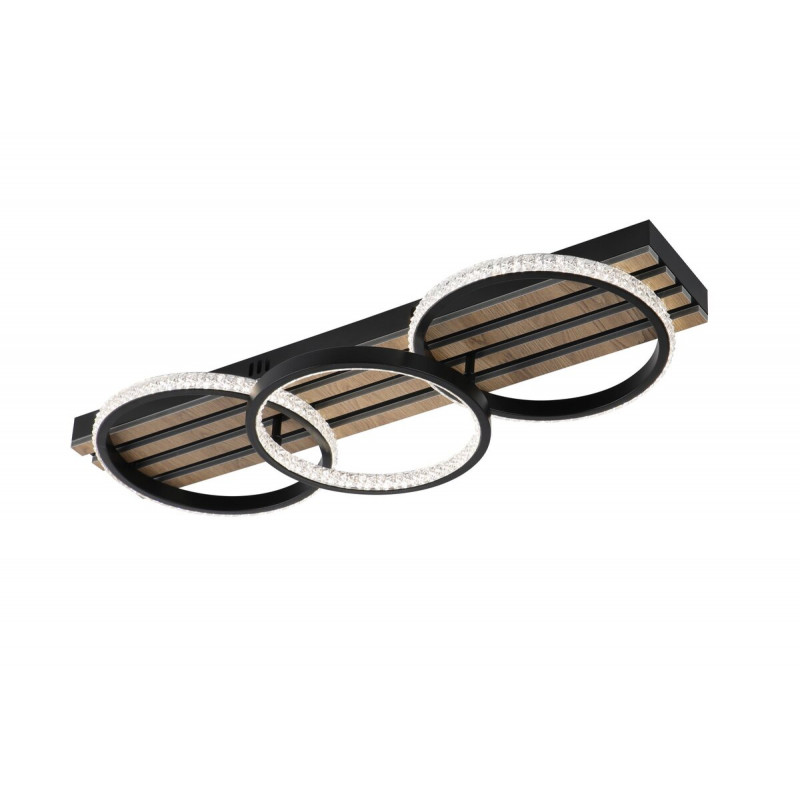 Люстра стельова світлодіодна VALESO 3302/3 LED димерна чорний + дерево