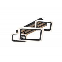 Люстра стельова світлодіодна VALESO 3314/2+1 чорний + дерево 58W трирежимна