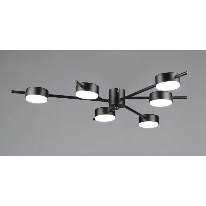 Люстра стельова світлодіодна на 6 плафонів VALESO N6717/6 GX53 Чорний N6717/6