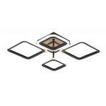 Люстра стельова світлодіодна VALESO 3307/2+2 чорний + дерево 72W димерна