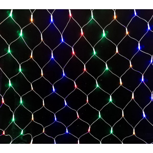 Гірлянда-сітка новорічна LED VALESO 160 RGB 1.2x1.5 м 8 режимів Зелений провід LKS5048