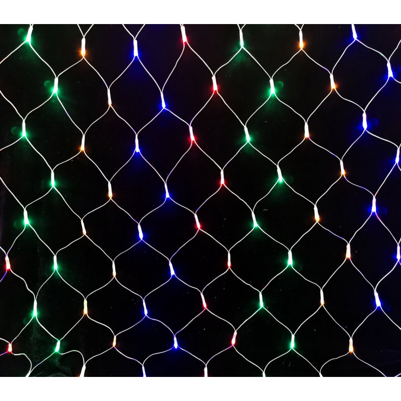 Гірлянда-сітка новорічна LED VALESO 160 RGB 1.2x1.5 м 8 режимів Зелений провід LKS5048