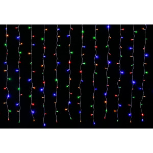 Гірлянда-штора LED VALESO 144 RGB 3х2 м 8 режимів Прозорий провід LKS5053
