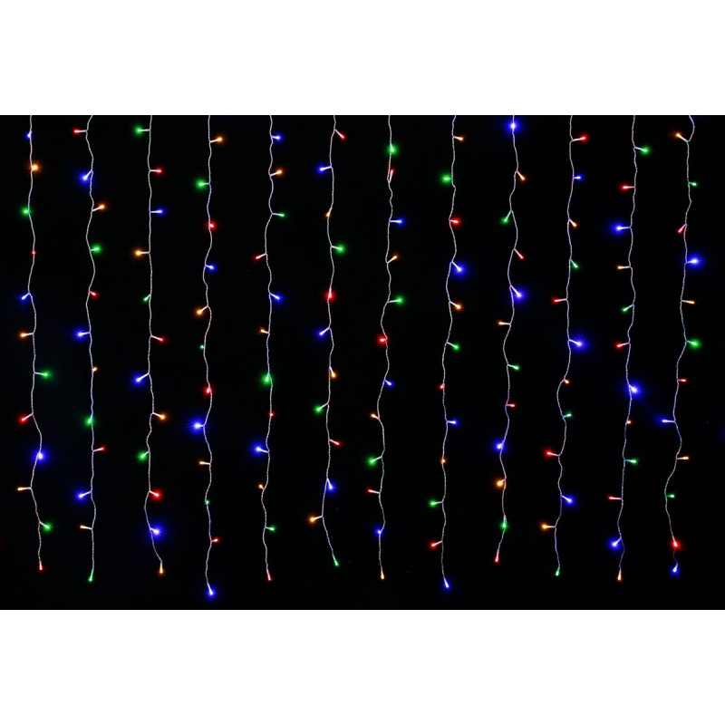 Гірлянда-штора LED VALESO 144 RGB 3х2 м 8 режимів Прозорий провід LKS5053