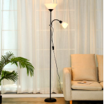 Торшер сучасний VALESO 5021-2 BK+WT на 2 плафони